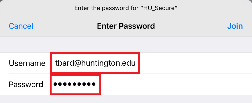 HU_Secure iOS Username