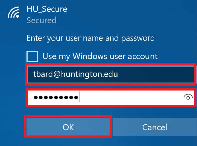 HU_Secure WIN Username